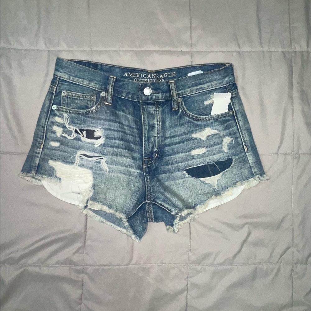 Size 4 patched Jean shorts